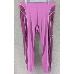 Fabletics Womens Pink Two-Tone Pocket Leggings Cropped XXL 1X